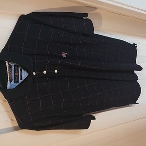 Tommy Hilfiger Golf polo shirt Men's M Navy with red block stripes